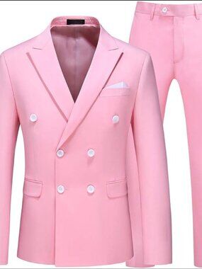Pastel Pink Men's 2 Piece Suit